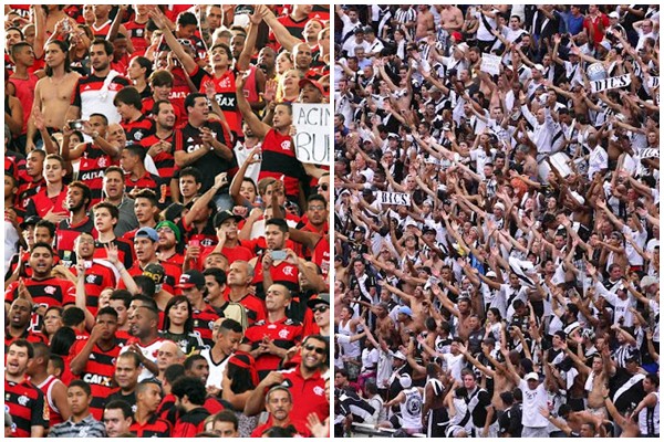 Torcida do Flamengo prepara mosaico para jogo contra o Bragantino, mas  comete gafe no resultado