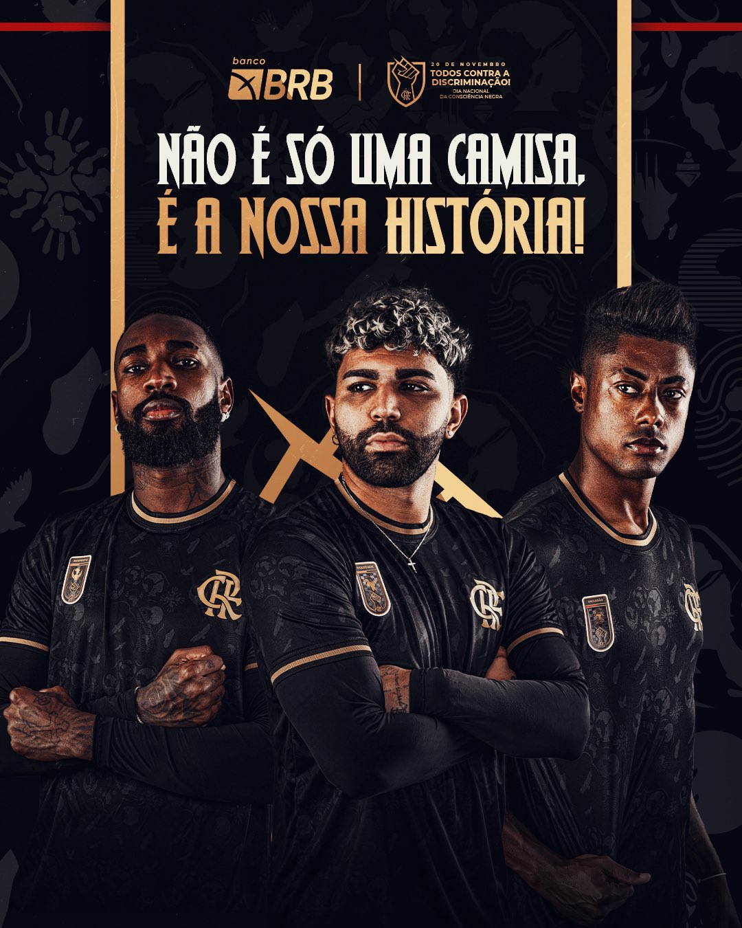 Com Gabigol, BH e Gerson de modelos, Flamengo lança camisa para o mês da  Consciência Negra, flamengo